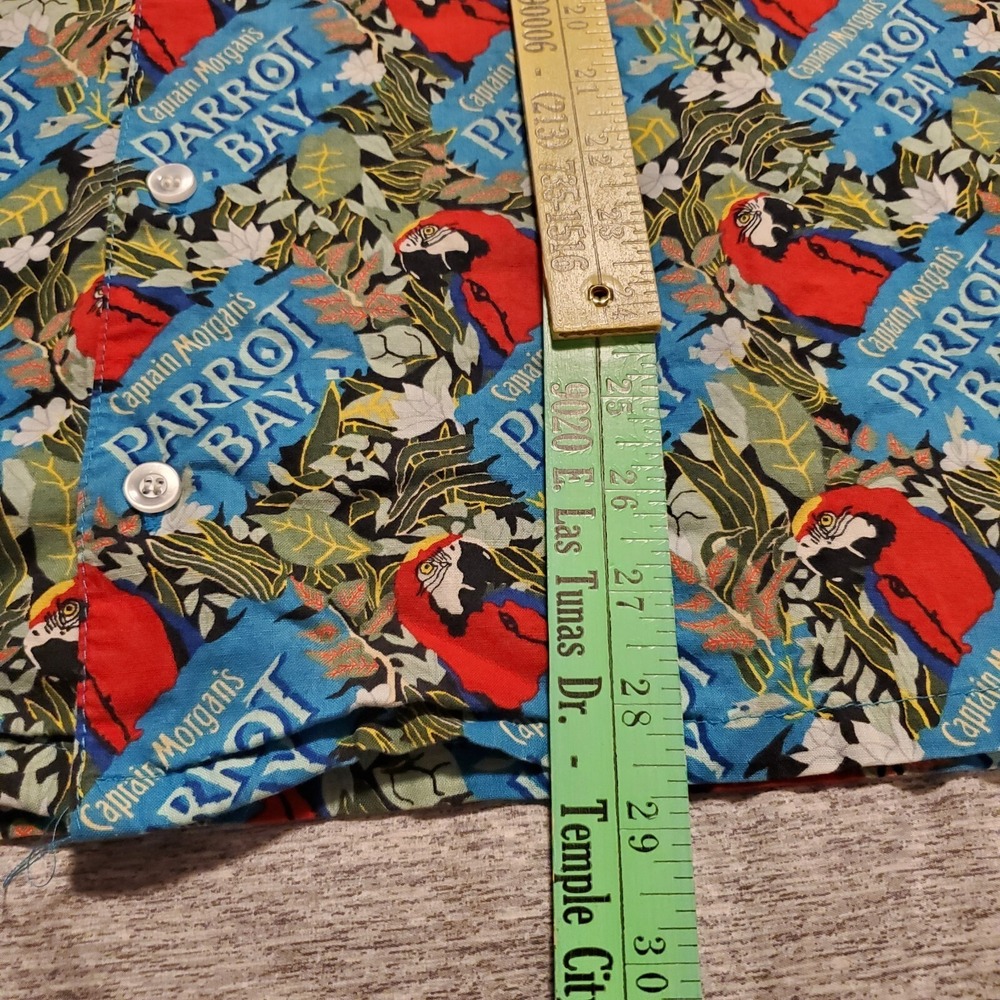 Vintage Captain Morgan Mens L Shirt Parrot Bay Button Up S/S Hawaiian USA Made - Picture 6 of 7